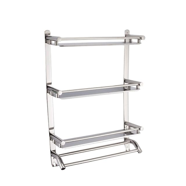 Bathroom Racks Three-Tier Rack Bathroom Shelf Shower Shelf Corner Shower Caddy Shelves Bathroom Shower Wall-Mounted Bathroom Racks Color