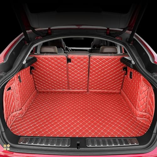 Custom Fit Cargo Liner & Backrest Mat for Kia PEGAS 2017-2019, All-Weather Protection PU Leather Trunk Mat, Waterproof Full Coverage Trunk Liner, Car Interior Accessories