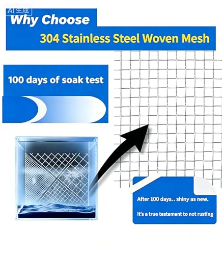 Image of 80 Mesh 304 Stainless Steel Mesh Roll, 0.1mm Ultra Fine Wire Screen 30x100cm, Rustproof Metal Mesh for Filter Screen, Air Vent, HVAC, Kitchen Filtration, Garden & DIY Projects