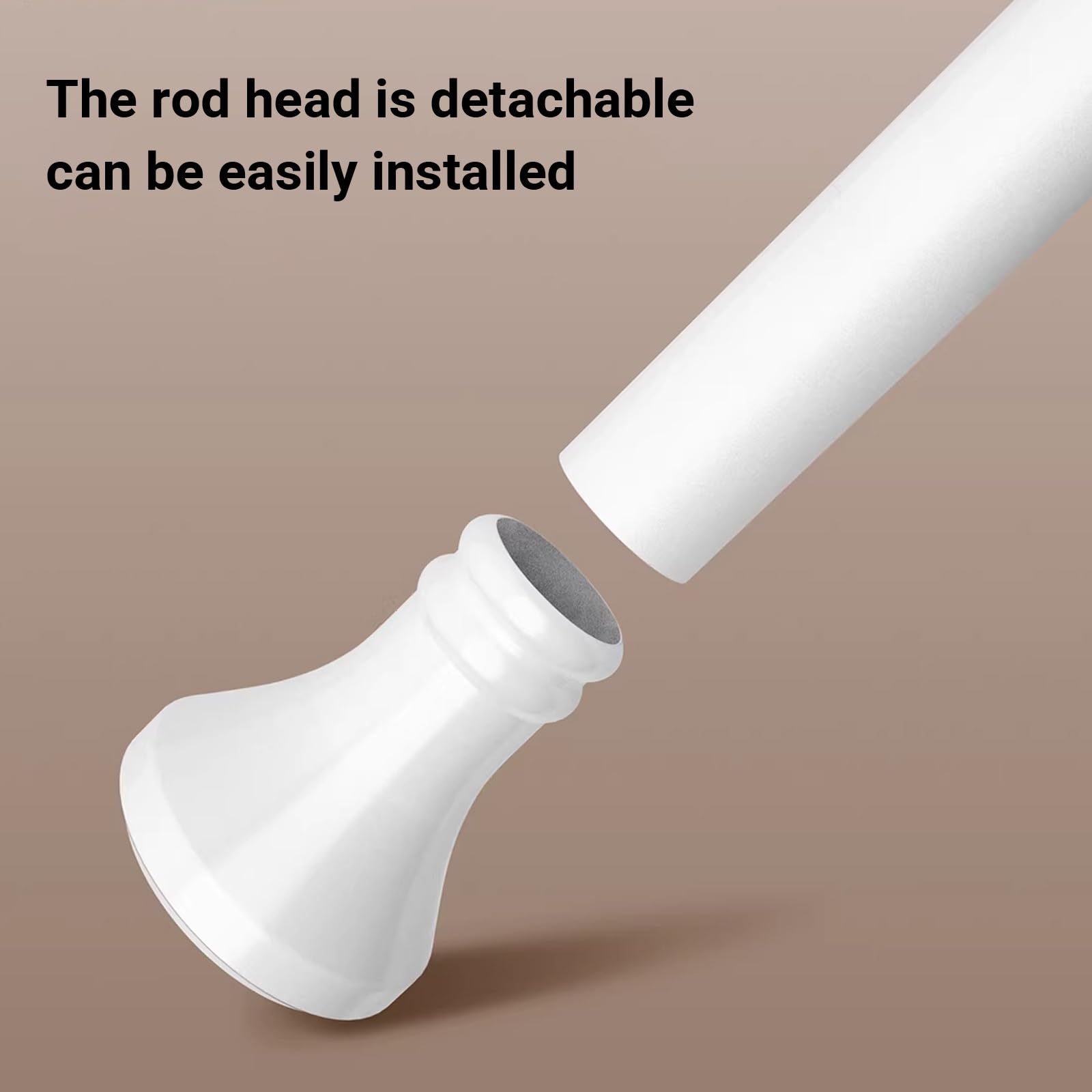 Bastone Tenda a Pressione Senza Forare, Bastone Telescopico Estensibile in Acciaio Inox, 40-500 cm, Ø32 mm, Asta per tenda per Bagno, Guardaroba, Finestra(Argento,260-350cm)