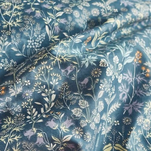 Image of MKXI Blue Duvet Cover Queen Yellow Flower Print Bedding Sets Chic Floral Comforter Cover Botanical Bedroom Collection Cotton 1 Duvet Cover with 2 Pillowcases
