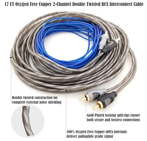 Zhevrax 4 Gauge 100% Copper OFC Complete Amplifier Wiring Kit | True Spec 4 AWG (American Wire Guage) for Automotive Car Audio Subwoofer Amp Install (incl Power Ground Cable RCA Speaker Remote Wires) - Thumbnail 5