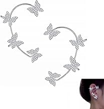 2 x Silver Butterfly Earrings for Girls – No Ear Holes, Cute Design, Lightweight, for Girls and Women