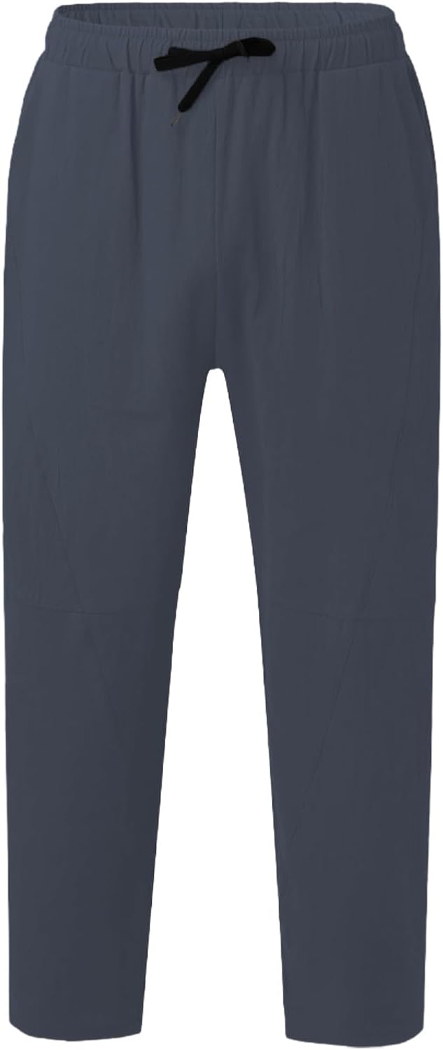 HJINGSUN Mens Linen Pants Baggy Plain Elastic Waist Harem Pants Lightweight Breathable Comfort Summer Beach Yoga Trousers