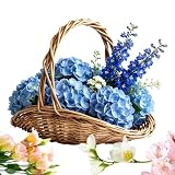 Geschenkkorb mit Griff, rustikaler Weidenkorb für Hochzeiten, Blumen