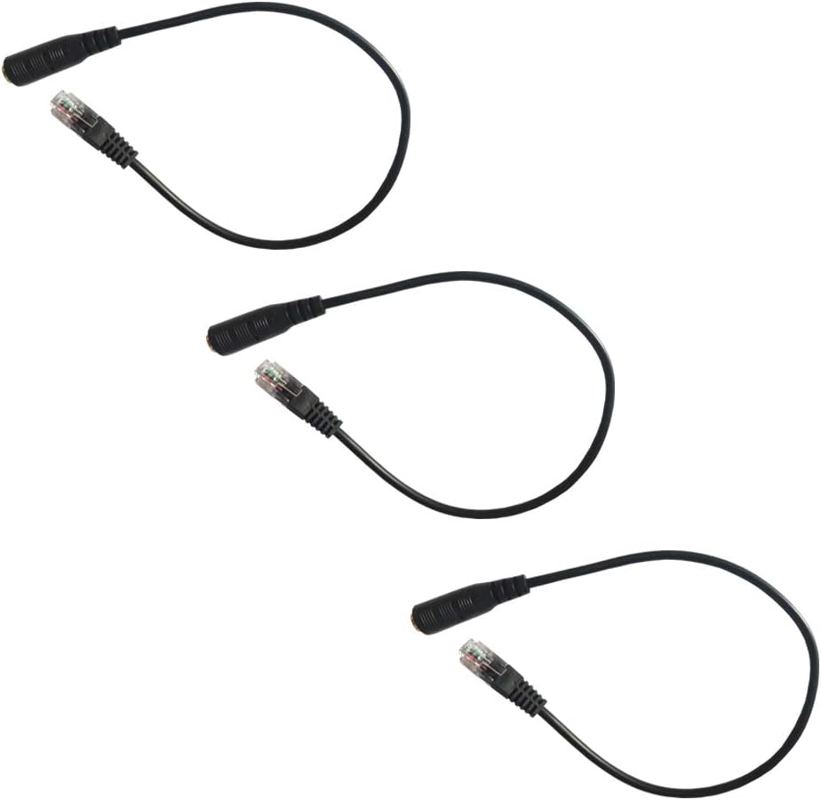 SINCODA 3 Pack RJ9 4P4C Male to 3.5mm Female Headset Phone MIC Audio Splitter Adapter Cable