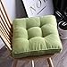 TTJJ Peluche Coussin, Epais Respirant Doux Moelleux avec Attaches Coussins de Chaise Coussin de Siège Convient à Chaise de Salle à Manger Chaise Bureau Voiture-50X50cm(20X20pouce)-Vert