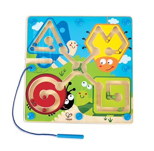 Preisvergleich Produktbild Hape Magnetlabyrinth Kleine Tierwelt Holz-Labyrinth mit Magnetstab und bunten Kugeln, fördert Motorik und Konzentration, für Kinder ab 2 Jahren