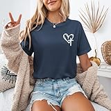 GANGXCHEN Christian Shirts for Women Walking by Faith Tripping Constantly T Shirt Religious Jesus Inspirational Tees Tops(Navy Blue,2XL)