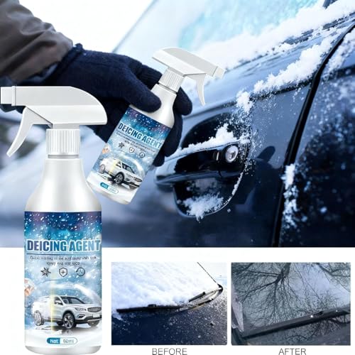 3PCS Deicer Spray for Car Windshield, De-Icer Spray, Auto Windshield Deicing Sprays, Multi-Purpose, Fast-Acting Ice, for Auto Glass, Locks & Wipers, for Winter Emergency Kits, Home Use