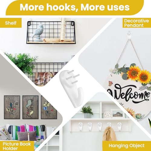 Image of 30 Pcs Concrete Wall Hooks, Non-Trace Heavy Duty Hard Wall Picture Hanger, No-Drilling or Damge Stucco Picture Hooks for Picture Photo Frame Clock Hangers, 25 LBS Weight Load