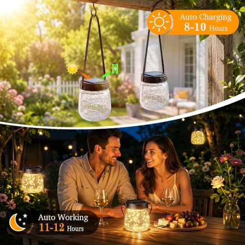 BUCASA Small Solar Lanterns Outdoor Waterproof Hanging Solar Lights - image 5