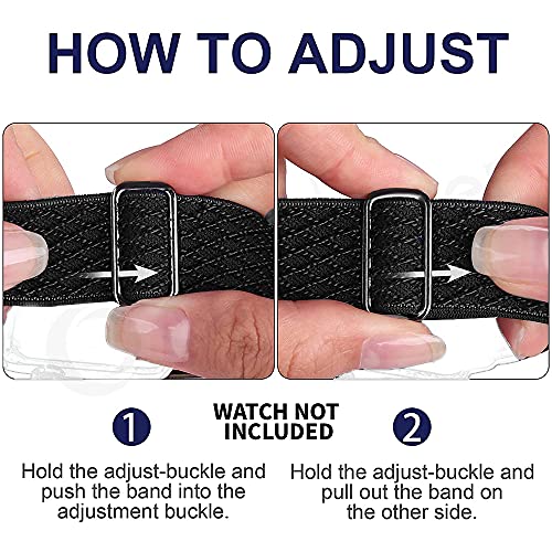 Image of CellFAther 22mm Watch Band Elastic Nylon Loop with Quick Release pins Compatible with Samsung Galaxy Watch 3 45mm / Galaxy Watch 46mm /Gear S3 Classic /Frontier (Midnight Blue)