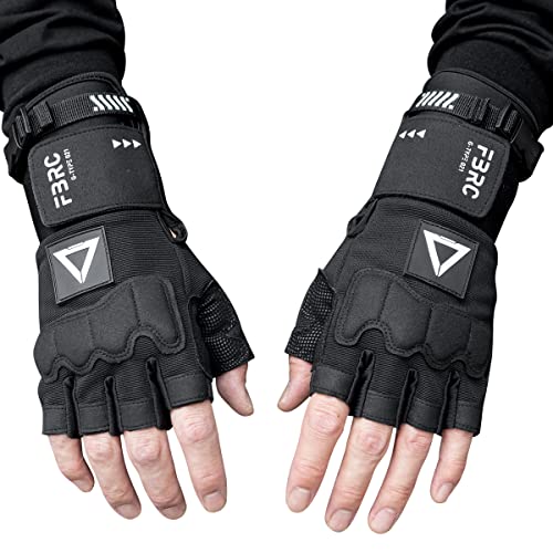 Fabric of the Universe Tactical Fingerless Logo Gloves (Black G-Type 021 Large)