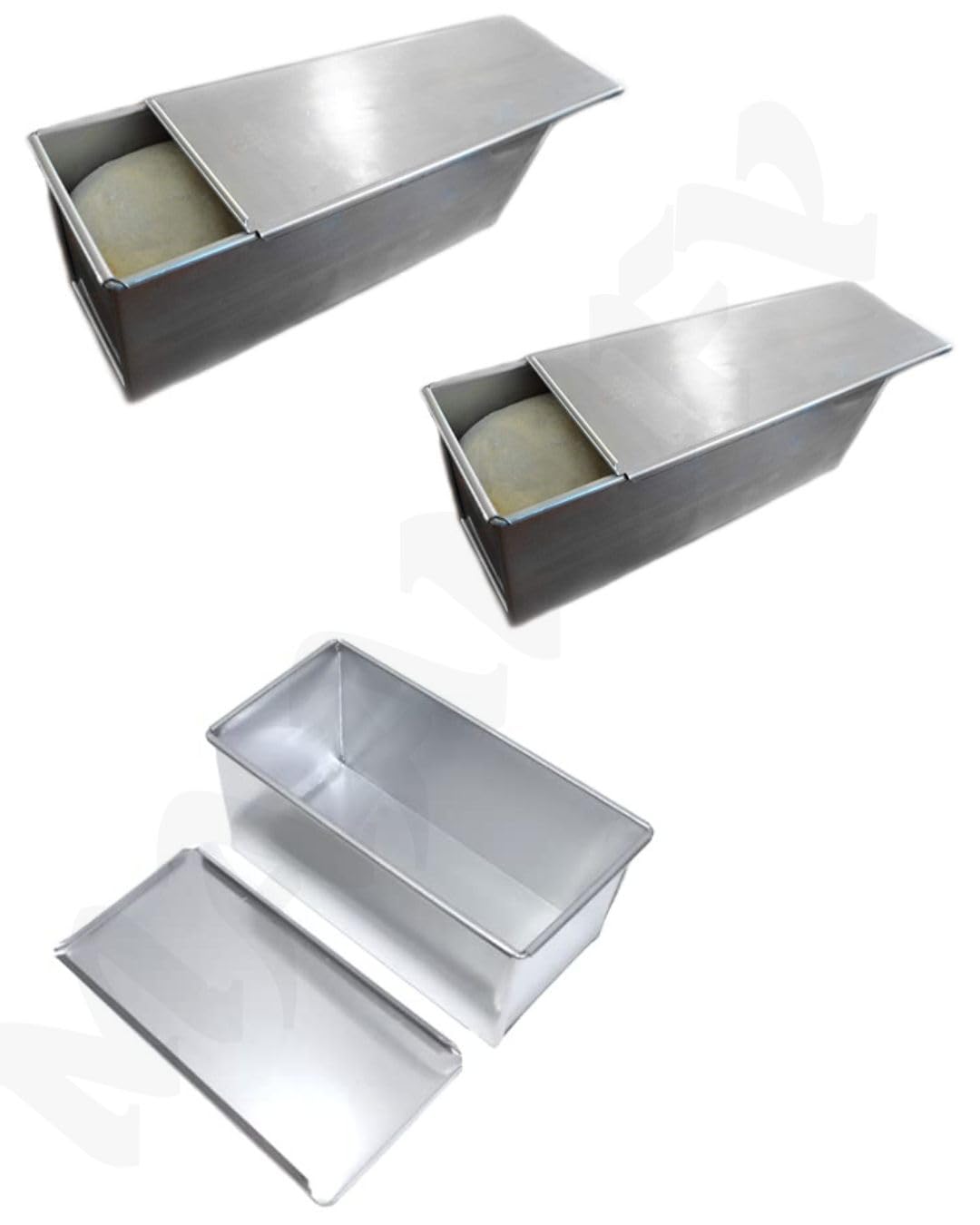 MAAN Solutions Professional Iron Bread Loaf Pan with Cover, Rectangle Sandwich Baking Mould, Silver Metal Bakeware for Home, Tin for Sandwich Bread (400 Grams Bread Box)-image-38