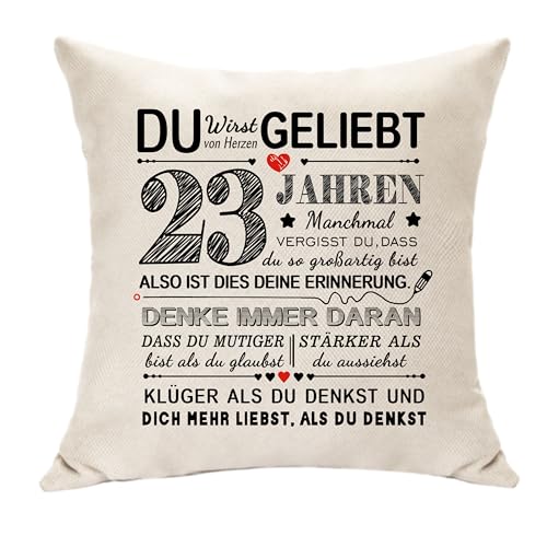 Hasodeo Kissenbezug Geburtstag Decroation Geschenke für 10. 15. 20. 30. 35. 40. 50. 60. 70. 80. 90. 100. Frauen Männer Mädchen Jungen Geburtstagsgeschenk Inspirierende Geschenke für Sie Ihn