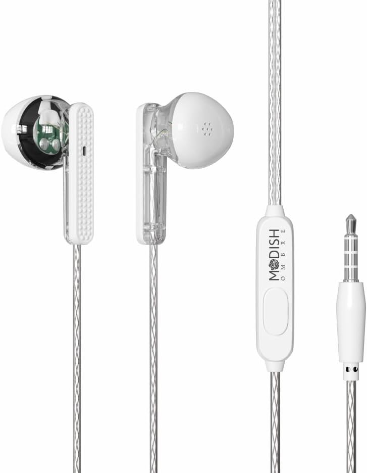 Modish Ombre Clarity X in Ear Wired Earphones with Mic, 3.5mm Audio Jack, 10mm Driver, 1.2m Nylon Braided Anti Tangle Wire, in line Controls, Metal Alloy Body, Wide Compatibility
