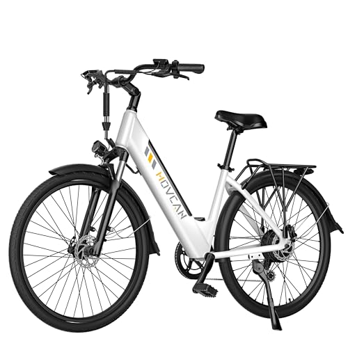 Movcan V80 Electric Bike, 1000W Motor 28MPH Ebike, 48V 13Ah Removeable Battery, 26\'\' City Cruiser Adult Electric Bicycles up to 70 Miles, 7-Speed Dual Disc Brake, Mountain E Bike for Commuting
