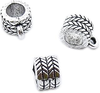 160 Pieces Antique Silver Plated Jewelry Charms Findings Fashion Craft Making Crafting YI3G9C Tube Bead Bail Cord Ends