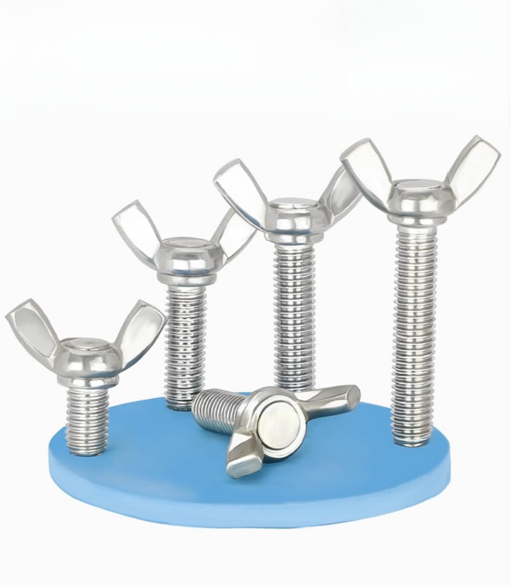 304 Stainless Steel Wing Butterfly Screws Bolts,Wing Bolt,Machine Fastener,Thumb Hand Screws for Electronic Equipment (1/4" - 20 x 1,30)