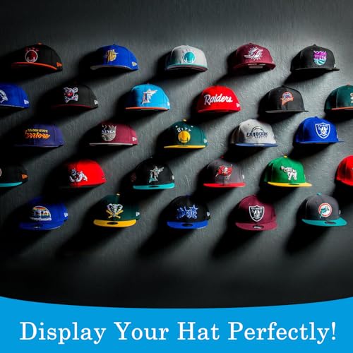 Rixotix 16 Stück Cap Halterung Wand, Huthalter Selbstklebende Kappenhalter für Wandmontage, Platzsparender Cap Organizer, Ideal für Basecaps Hüte Mützen und Zubehör
