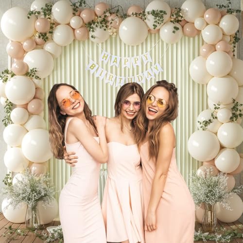 Image of 10 x 7 Feet Ivory Backdrop Curtain for Partie, Background Curtains for Photoshoot, Birthday, Wedding, Halloween, Thanksgiving, Christmas, New Year Party Decorations 5Ft x 7Ft, 2 Panels