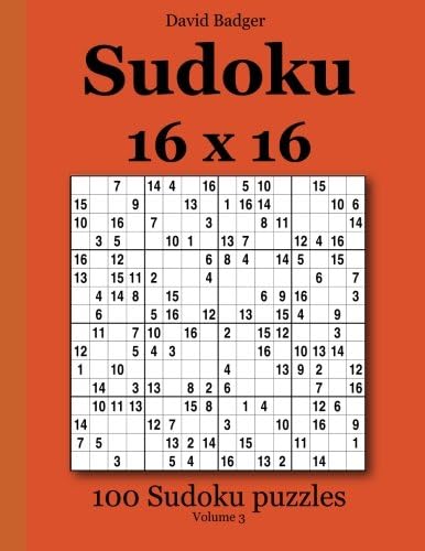 Sudoku 16 x 16: 100 Sudoku puzzles Volume 3