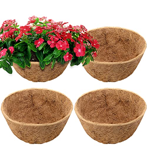 Cosyland 4Pcs 14 Inch Coco Liners For Hanging Basket Coconut Fiber Planter Inserts Replacement Liner For Garden Flower Pot #TOP8