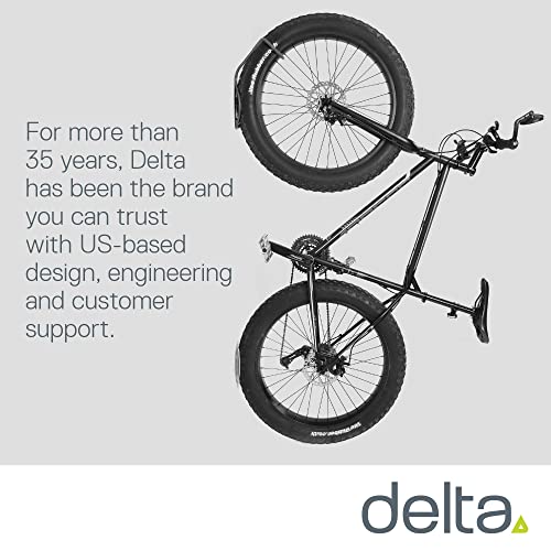 Delta Leonardo Bike Rack Wall Mount Cycle &ndash; Elegant Vertical Hanger Hook Design Provides Easy Bicycle Storage Access &ndash; Hassle-Free Installation &ndash; Vertical Mount Holds Up to 40 lbs