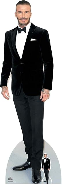 Star Cutouts Ltd CS782 Lifesize Cardboard Cutout David Beckham Smart Black Suit Bow Tie 186cm with Free Mini Standee, Multicolour