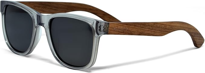 Sunglasses Men and Women | Walnut Wooden Paws | Black or Transparent Acetate Frame | High Quality Sunglasses | Polarized UV400 CE Marked Glasses | Classic Design