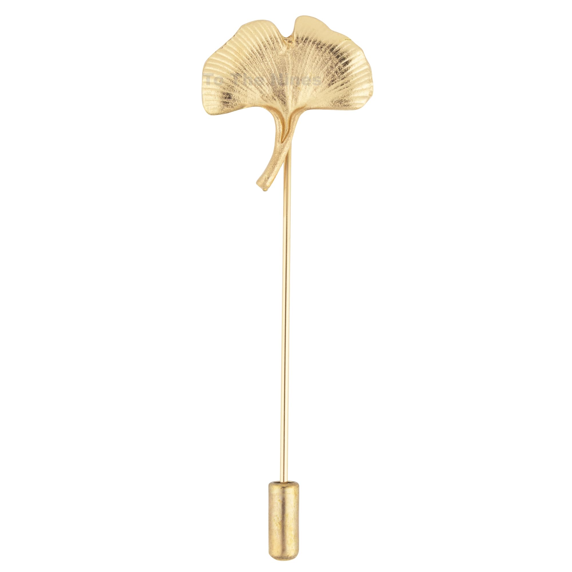 Gold Ginkgo Stick Lapel Pin for Men-image-13