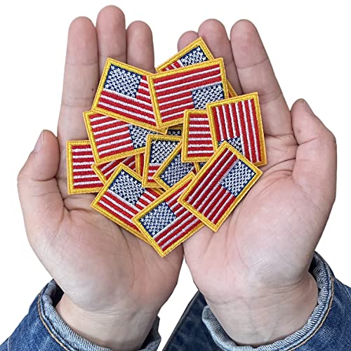 15pcs Yellow American US Mini Flag Patches, Embroidered Sew on Iron on Patches by J.CARP - Image 3