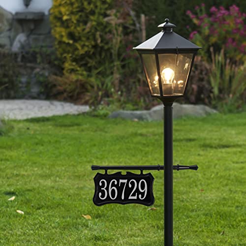 Post Sign Address Plaque – Ladder Rest Sign - Post Light House Number – Cast Aluminum – Weatherproof – Black #TOP4
