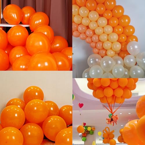 Image of 5 inch Orange Party Balloons, 100 pcs Mini Latex Balloons for Birthday Wedding Baby Shower Decorations (Orange)