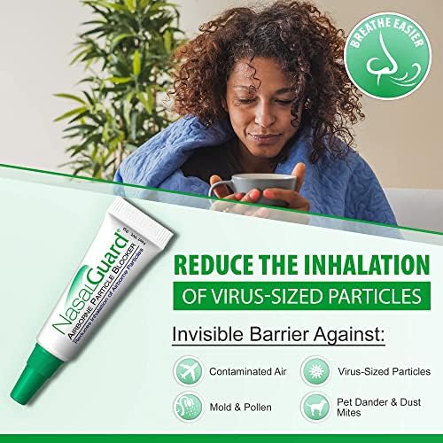 NasalGuard Airborne Particle Blocker Cold&Flu Gel Year-Round Solution for Blocking Allergens and Cold Flu Symptoms (Scented) - Drug-Free and Proven Safe - Over 150 Applications Per Tube
