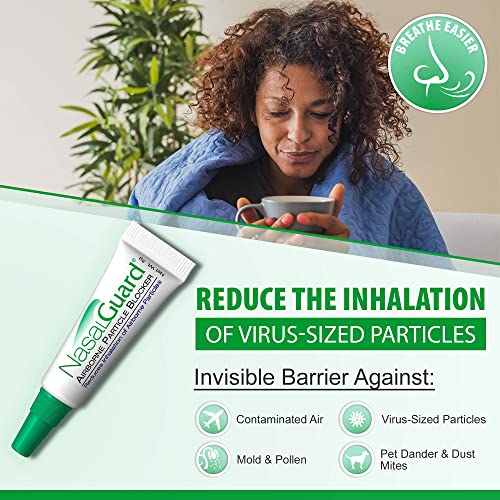 Nasalguard Allergy Relief And Allergen Blocker Nasal Gel - Drug-Free And Proven Safe For Pollen Allergy Sufferers, Approved For Airplane Travel- Over 150 Applications Per Tube (Cool Menthol) #TOP1