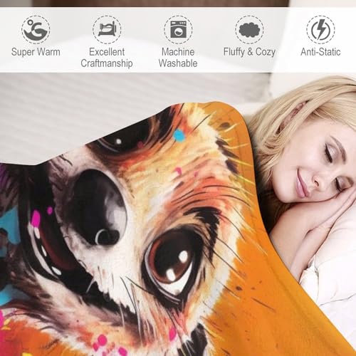 Couverture suricate polaire contre le froid : couverture de canapé douce 150x200cm
