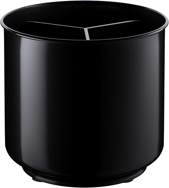 Extra Large and Sturdy Rotating Black Utensil Holder Caddy with No-Tip Weighted Base, Removable Divider, and Gripped Insert | Rust Proof and Dishwasher Safe Kitchen Utensils Holder and Cutlery Holder