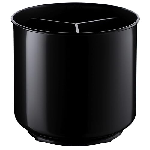 Extra Large Sturdy Rotating Black Utensil Holder Caddy with No-Tip Weighted Base, and Gripped Insert - Rust Proof and Dishwasher Safe Kitchen Utensils Holder