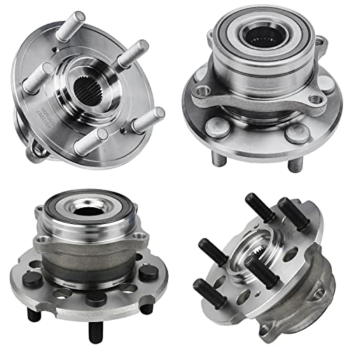 Detroit Axle - 4pc Front and Rear Wheel Bearing Hubs Assembly for 2009-2015 Honda Pilot [AWD], 2007-2013 Acura MDX, 2010-2013 Acura ZDX, 5 Lugs w/ABS