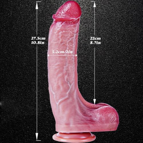 Miniatura 4 de Consolador Realista De Silicona Para El Punto G 27,5cm Con Ventosa,5,2 Cm De Diámetro,Tapón Anal Extragrande Y Grueso Xxl,Consolador Flexible Para Punto G Y El Ano,Juguete Sexual Para Lesbianas Y Gays