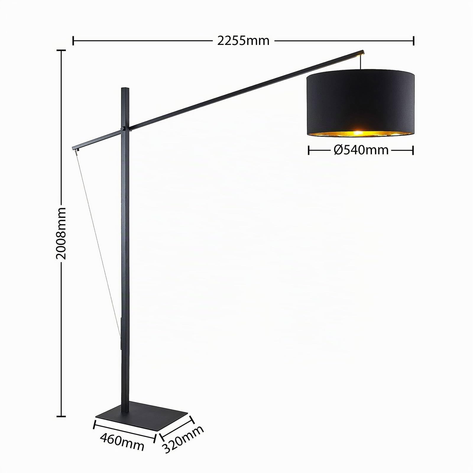 Arcchio Lampada da terra (Moderno) colore Nero, in Metallo ad es. Soggiorno & Sala pranzo lampada arco pavimento