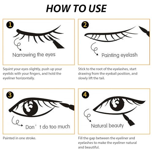 WanTuoluo 12-Pieces Matte Liquid Eyeliner Pens Set, Eye Ink Liner Makeup, Quick Drying, Smudge-Resistant, Vegan Formula (Pack of 12) (Black)
