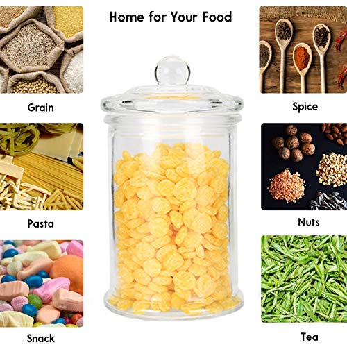 Maredash Glass Apothecary Jars,Bathroom Storage Organizer With Lids - Glass Canisters Jar Cotton Ball Holder Set Of 4 #TOP6