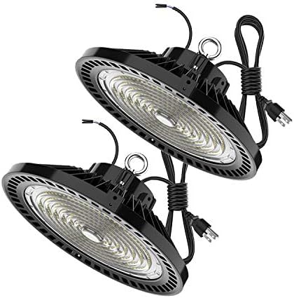 200W UFO High Bay LED Lights,Dimmable 30000 Lumens Listed 800W HPS or MH Bulbs Equivalent, 5000K Bright White, Industrial Highbay Light, Warehouse Light Fixtures, AC 90-277V 2Pack