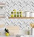 STICKGOO Peel and Stick Tile Backsplash, Grey Herringbone Adhesive Backsplash Tiles, Stick on Tiles for Kitchen & Bathroom (Pack of 10, Thicker Design)