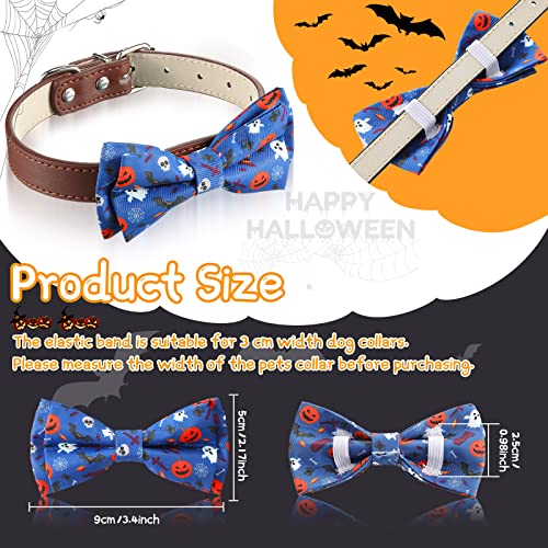 30 Pieces Halloween Fall Dog Bow Ties Slide Dog Collar Bow Ties Dog Collar Attachment With Elastic Bands Halloween Pet Bow Ties Dog Collar Grooming Accessories Holiday Costume Cosplay Pumpkin Ghost #TOP2