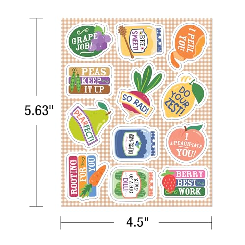 Carson Dellosa Farmers Market 72 Motivational Stickers for Kids, 6 Sheets of Fruit and Vegetable Incentives with Positive Affirmations for Prizes, Reward Chart, School Supplies, Classroom Must-Haves - Image 3