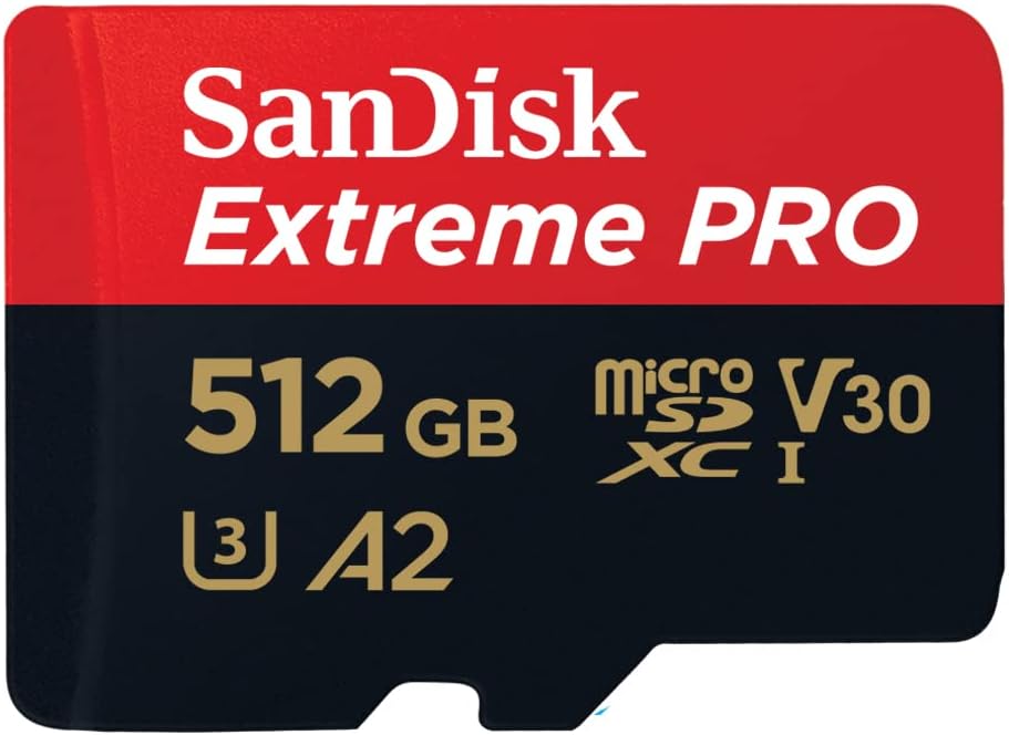 SanDisk Extreme PRO microSDXC UHS-I Memory Card 512 GB + Adapter
